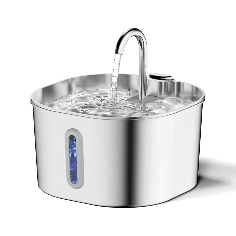 2.2L Automatic Pet Water Fountain – Stainless Steel Cat & Dog Fountain