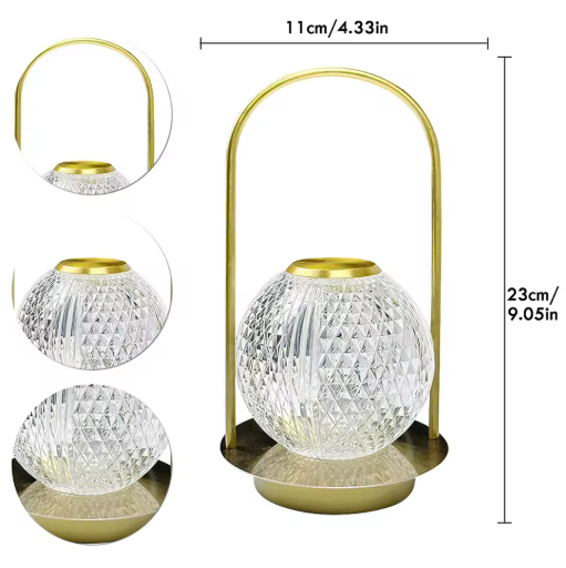 Touch Table Lamp – Rechargeable Crystal Night Light