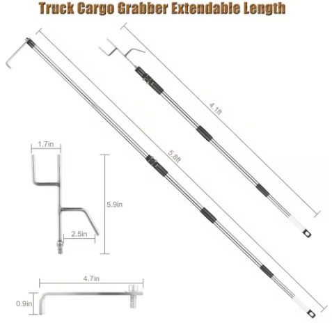 Truck Cargo Grabber Tool – Telescoping Bed Retriever Stick (1.5m / 1.7m)