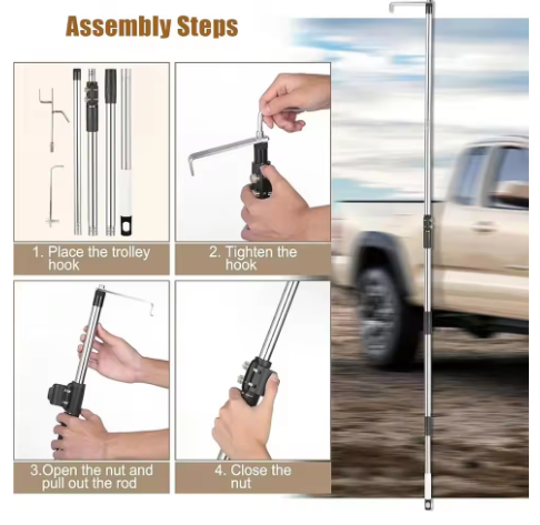 Truck Cargo Grabber Tool – Telescoping Bed Retriever Stick (1.5m / 1.7m)
