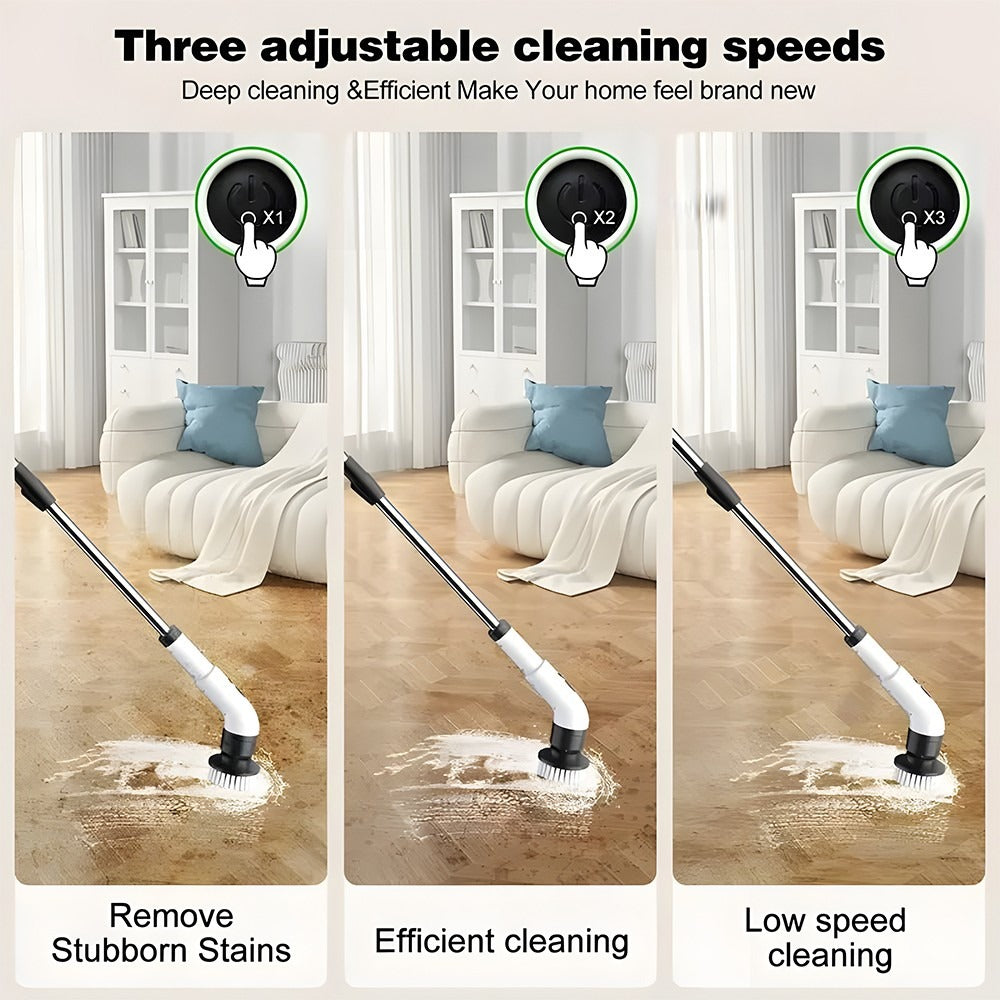 Electric Spin Scrubber – Cordless Cleaning Brush with 9 Replaceable Heads