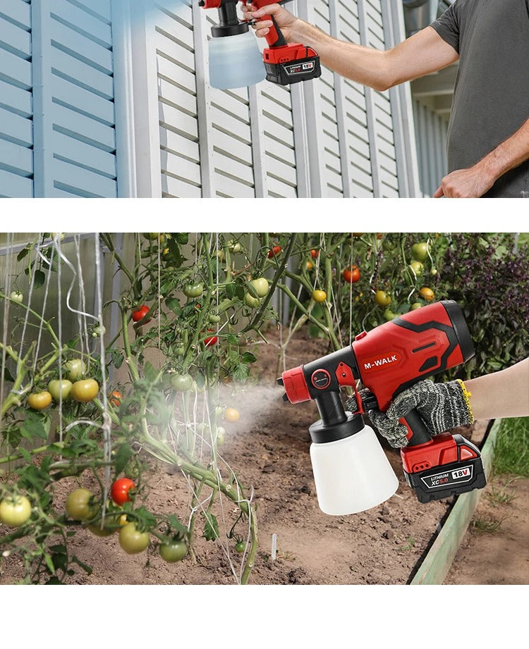 Cordless High-Pressure Paint Sprayer – Compatible with Makita, Dewalt, Ryobi & Milwaukee 18V Batteries