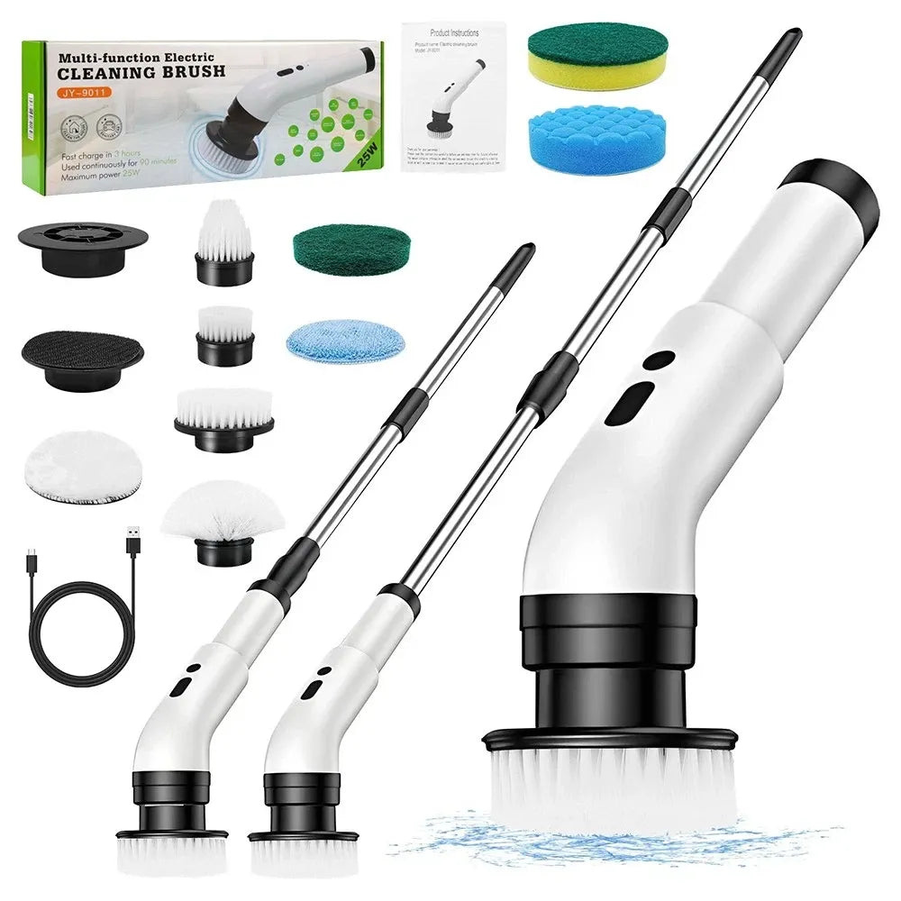 Electric Spin Scrubber – Cordless Cleaning Brush with 9 Replaceable Heads