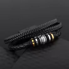 2024 Men’s Ethnic Stainless Steel Leather Bracelet – Magnetic Buckle