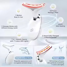 7 Colors LED Neck & Face Massager – Skin Rejuvenation & Lifting Device