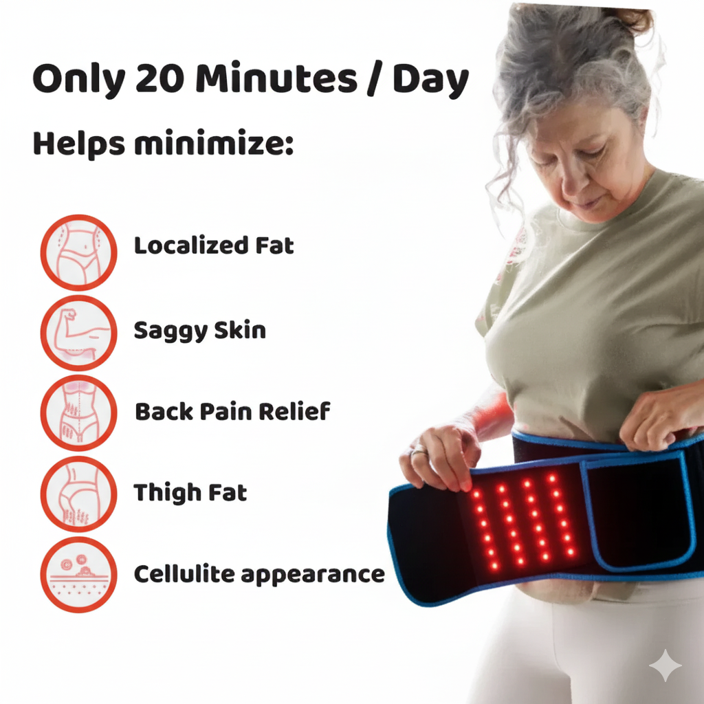 Heal Beam Pro™ Near Infrared Red Light Therapy Belt 660nm & 850nm Pain Relief for Back, Waist & Wrist