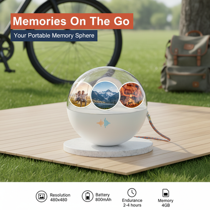 3D Crystal Ball Video Display Lamp – 2.7" Pixel Sphere, 4GB Storage