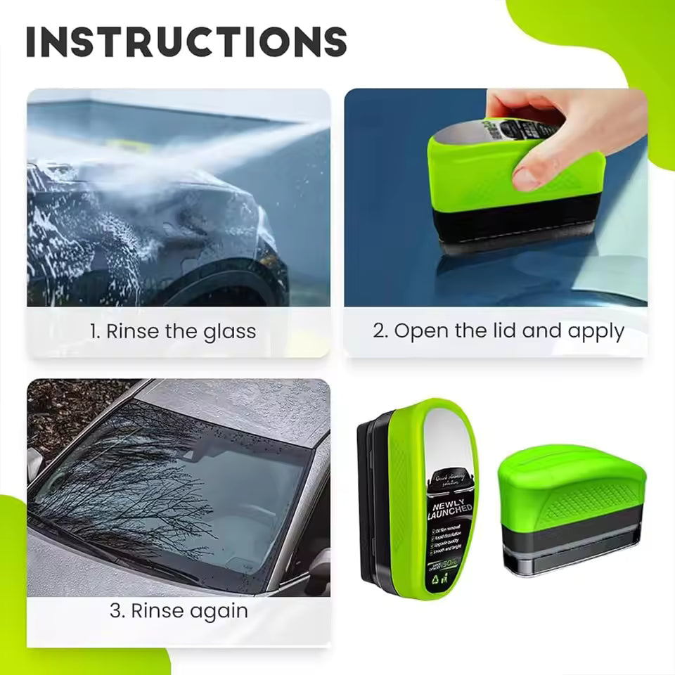 150ML Automotive Glass Oil Film Remover with Brush – Crystal Coating Cleaner