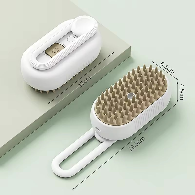 3-in-1 Steam Cat Brush – Pet Hair Remover, Spray & Massage Comb