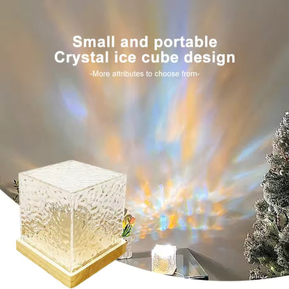 Dynamic Rotating Water Ripple Projector Lamp – 16 Colors Flame Crystal Light
