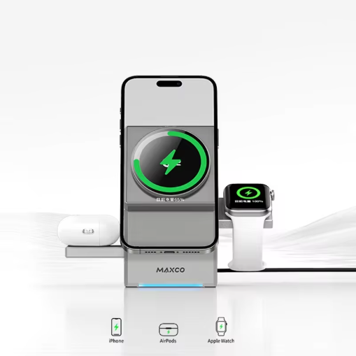 Qi2 3-in-1 Wireless Charger – Magic Cube Dock for iPhone, AirPods & Apple Watch