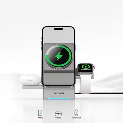 Qi2 3-in-1 Wireless Charger – Magic Cube Dock for iPhone, AirPods & Apple Watch