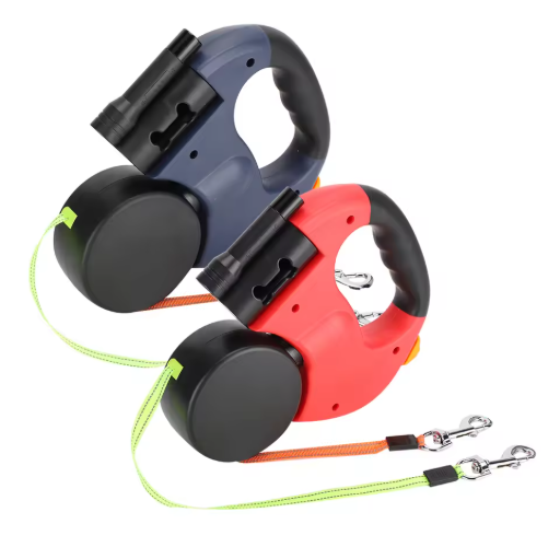 Automatic Extendable Pet Leash with LED Light – Dual Head Lead