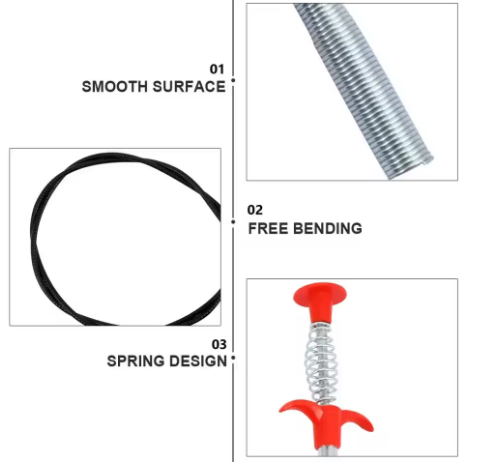 60/90cm Flexible Grabber Claw Tool – Drain Clog Remover