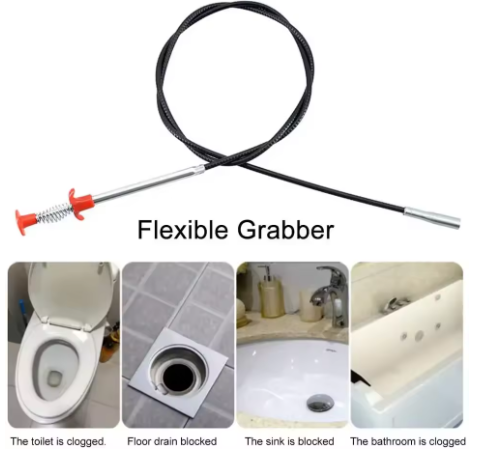 60/90cm Flexible Grabber Claw Tool – Drain Clog Remover