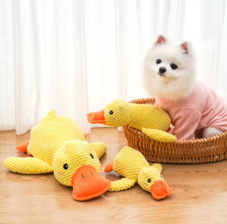 Plush Calming Dog Toy – Bite-Resistant Sound Duck