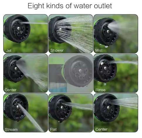 Adjustable Water Spray Gun Nozzle with Foam Container – Garden Hose Tool
