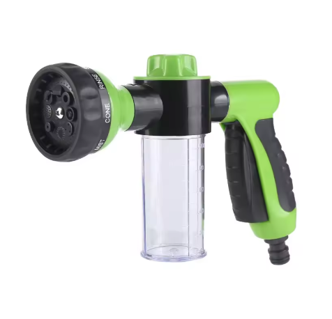 Adjustable Water Spray Gun Nozzle with Foam Container – Garden Hose Tool