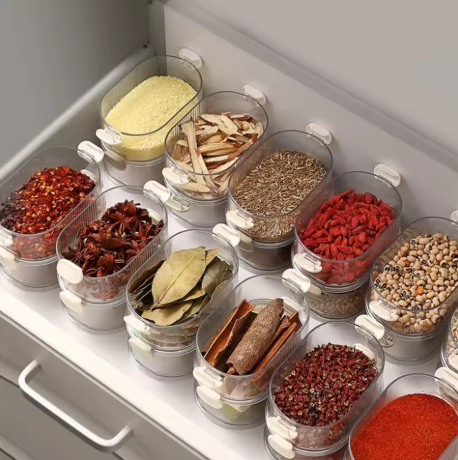 1–3 Layer Spice & Vegetable Storage Box – Refrigerator Crisper & Lunch Box