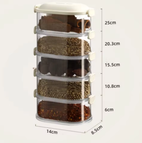 1–3 Layer Spice & Vegetable Storage Box – Refrigerator Crisper & Lunch Box