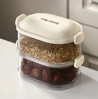 1–3 Layer Spice & Vegetable Storage Box – Refrigerator Crisper & Lunch Box