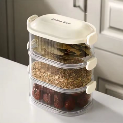 1–3 Layer Spice & Vegetable Storage Box – Refrigerator Crisper & Lunch Box