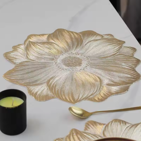 Lotus Heat-Resistant Placemat – Washable Decorative Table Pad & Coaster