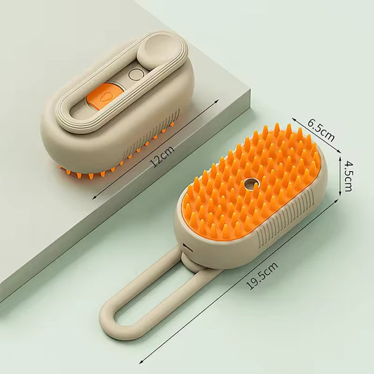 3-in-1 Steam Cat Brush – Pet Hair Remover, Spray & Massage Comb