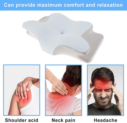 Ergonomic Cervical Memory Foam Pillow – Neck & Shoulder Support (Sky Blue)