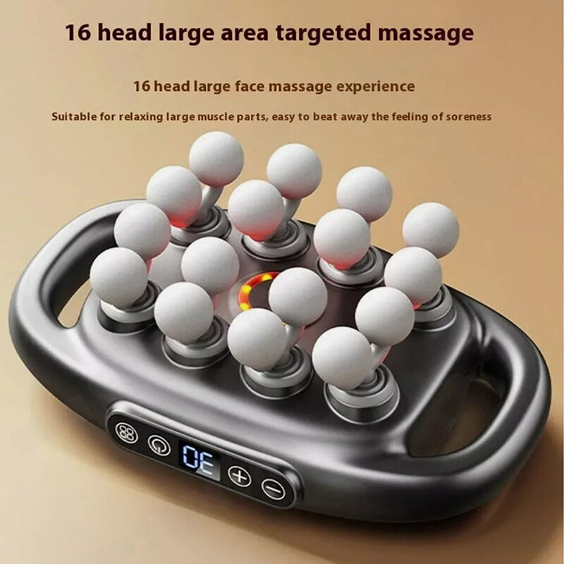 Upgraded 16 Heads Massage Gun – Deep Tissue Electric Massager for Muscle Pain Relief