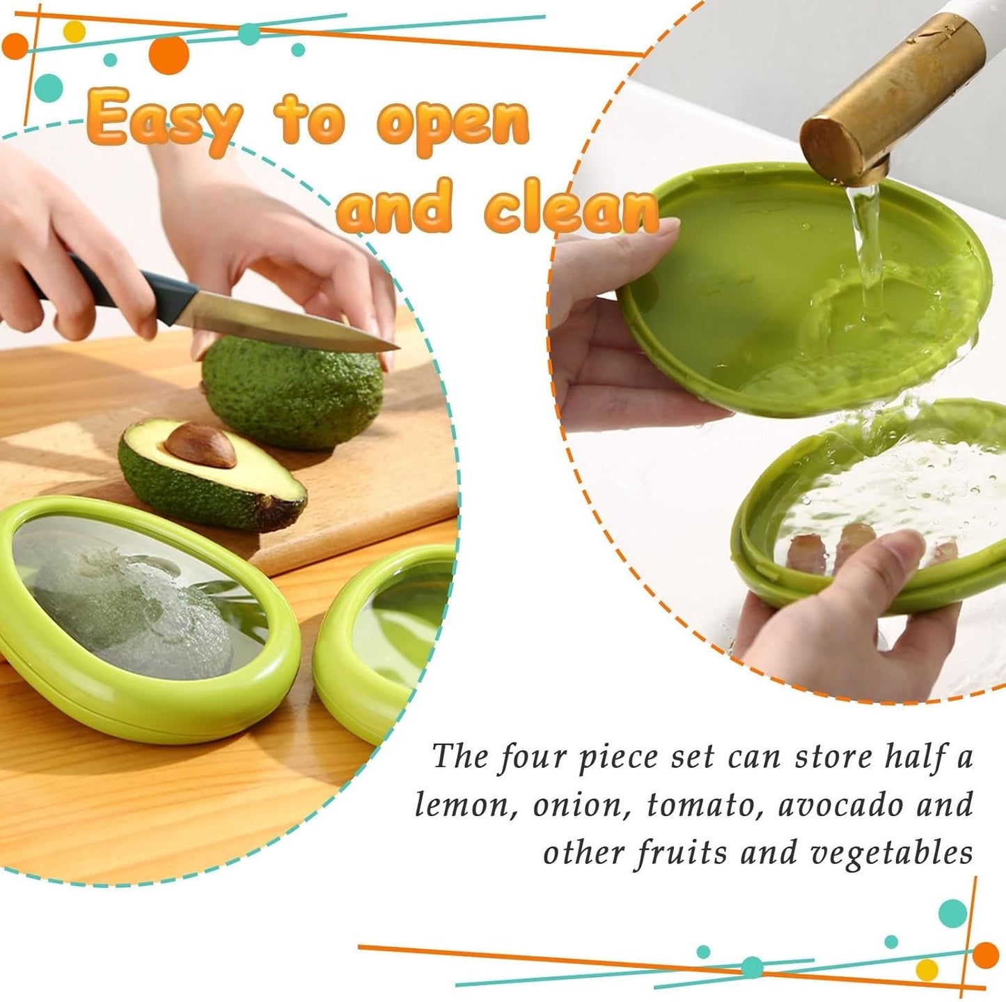 Reusable Silicone Food Savers – Fruit & Vegetable Shaped Containers