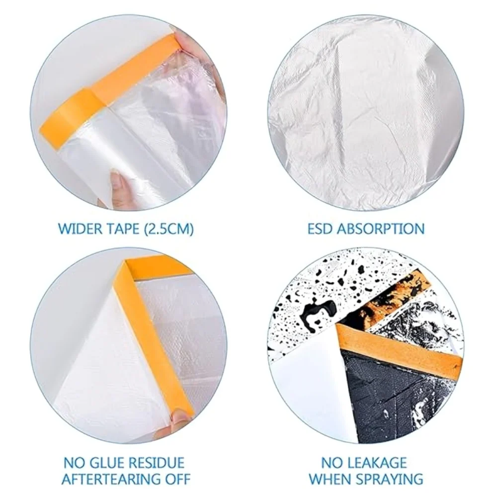 Pre-Taped Masking Film (6 Rolls)
