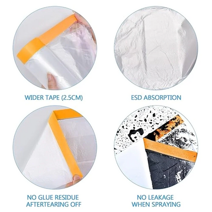 Pre-Taped Masking Film (6 Rolls)
