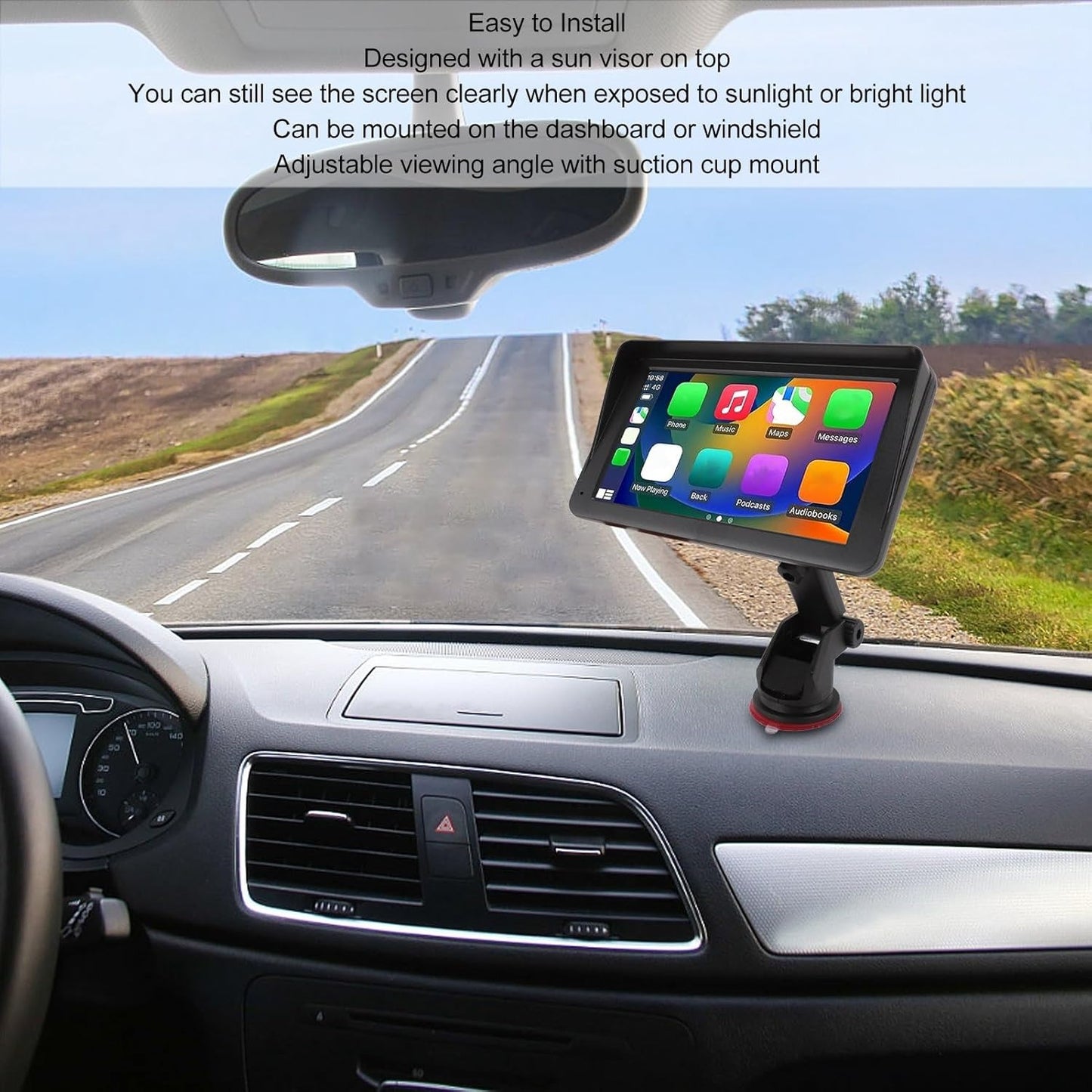 Jectse 7" HD Double Din Car Stereo – WiFi Touchscreen with Bluetooth & Navigation