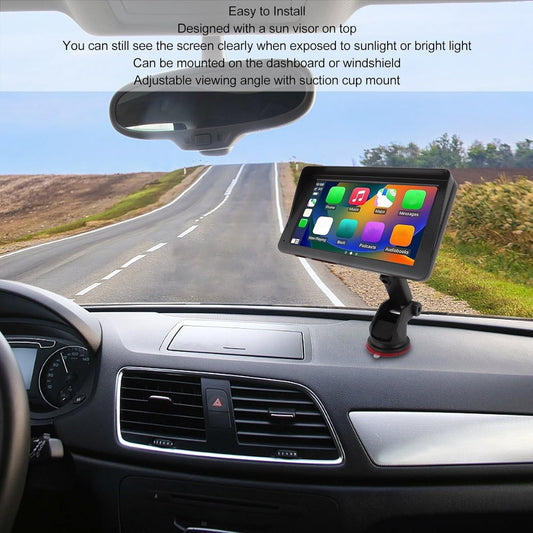Jectse 7" HD Double Din Car Stereo – WiFi Touchscreen with Bluetooth & Navigation