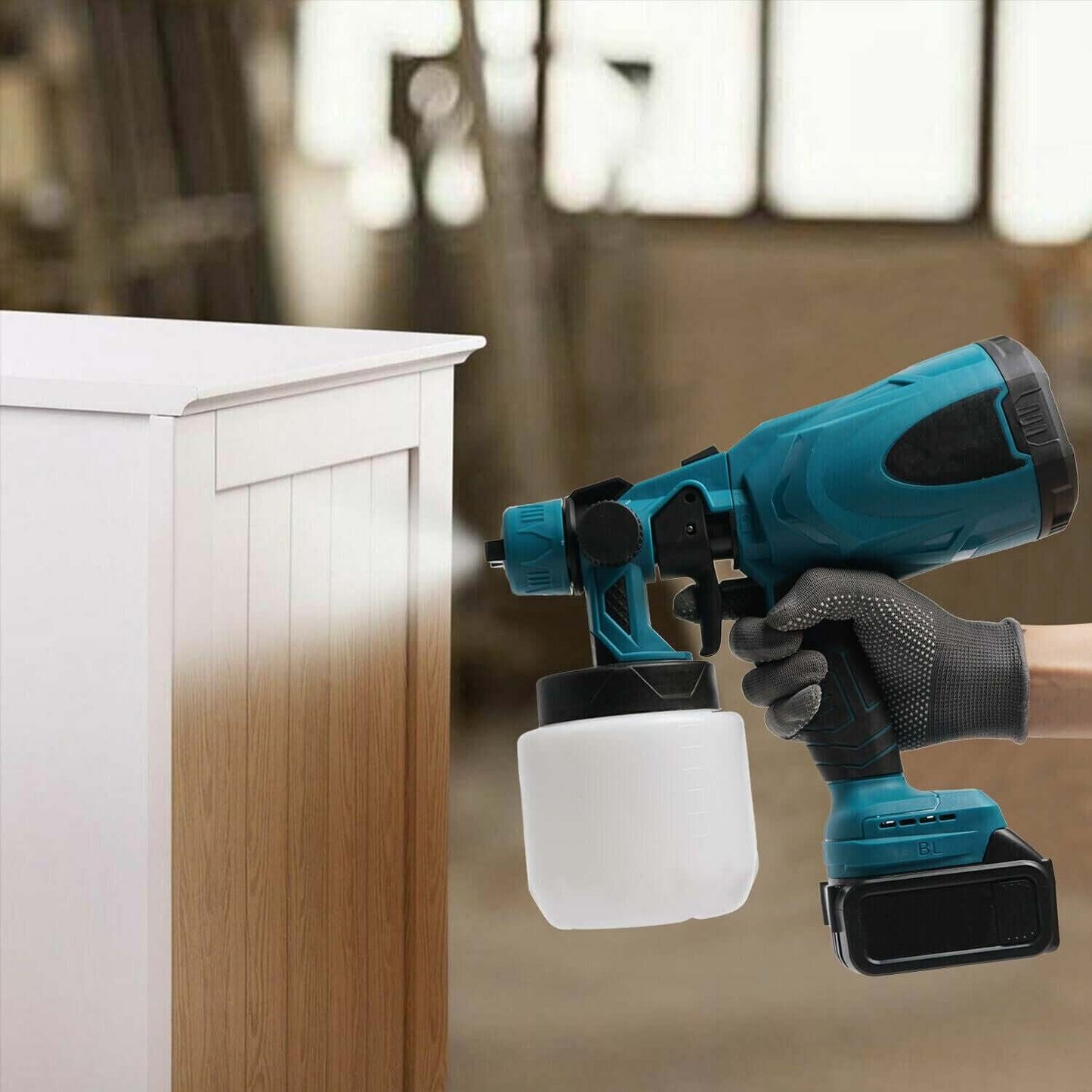 Cordless High-Pressure Paint Sprayer – Compatible with Makita, Dewalt, Ryobi & Milwaukee 18V Batteries