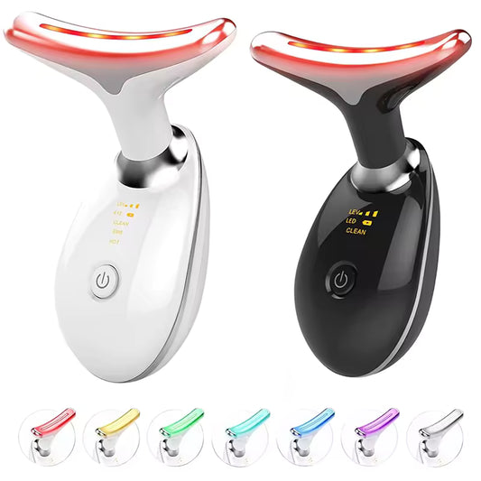 7 Colors LED Neck & Face Massager – Skin Rejuvenation & Lifting Device