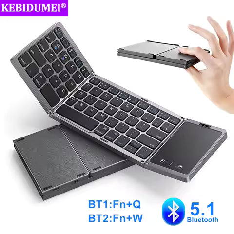 Huawei Mini Folding Bluetooth Keyboard with Touchpad – Multi-Language for Windows, Android & iOS