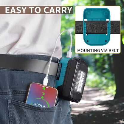 USB Power Bank Adapter for 18V Li-Ion Batteries – Type-C Fast Charging