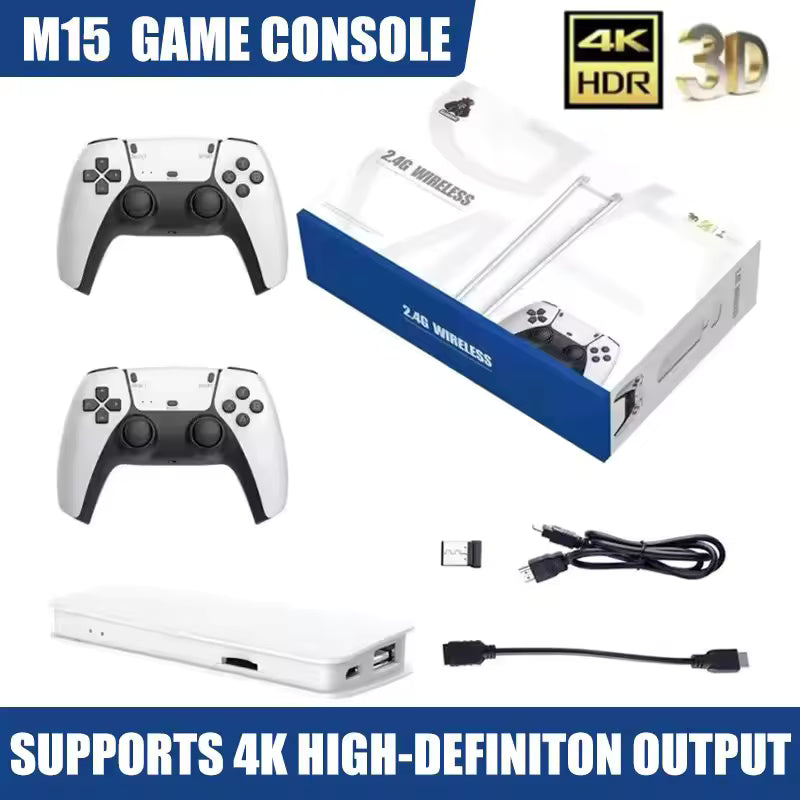 NGNG M15 HD Retro Game Console – 128GB, 30,000+ Games, 2 Wireless Gamepads