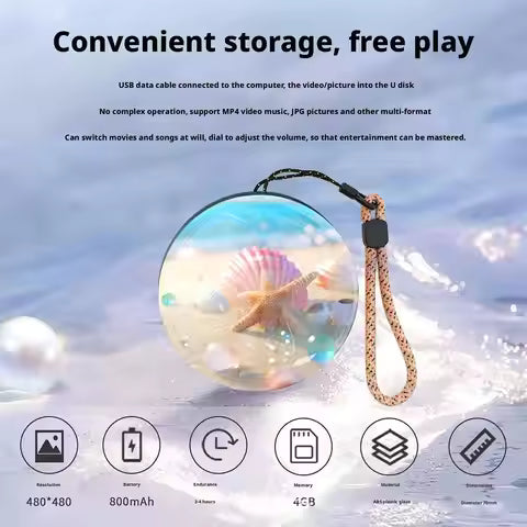 3D Crystal Ball Video Display Lamp – 2.7" Pixel Sphere, 4GB Storage