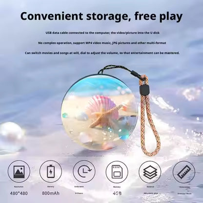 3D Crystal Ball Video Display Lamp – 2.7" Pixel Sphere, 4GB Storage