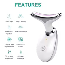 7 Colors LED Neck & Face Massager – Skin Rejuvenation & Lifting Device