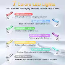 7 Colors LED Neck & Face Massager – Skin Rejuvenation & Lifting Device