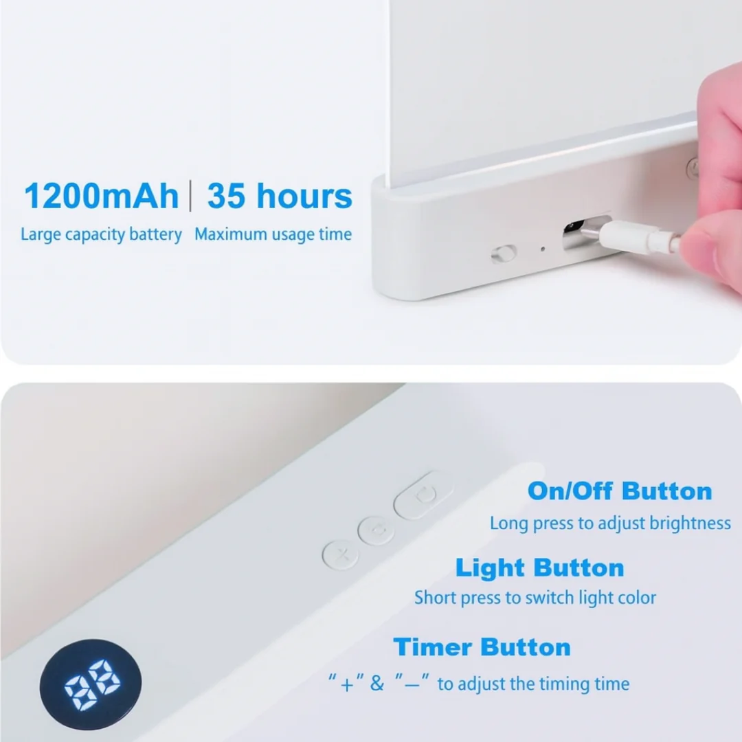 LED Flat Panel Reading Light – Eye Protection & USB Rechargeable