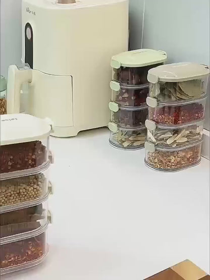 1–3 Layer Spice & Vegetable Storage Box – Refrigerator Crisper & Lunch Box