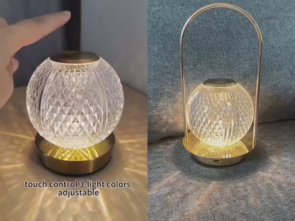 Touch Table Lamp – Rechargeable Crystal Night Light